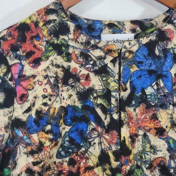 Peck & Peck Autumn Days Butterfly Jacquard Blazer Jacket - Picture 7 of 14